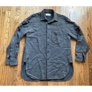 Anthony Tarassi Shirt Jacket Mens Size Medium Made In Italy Woven Gray Knit